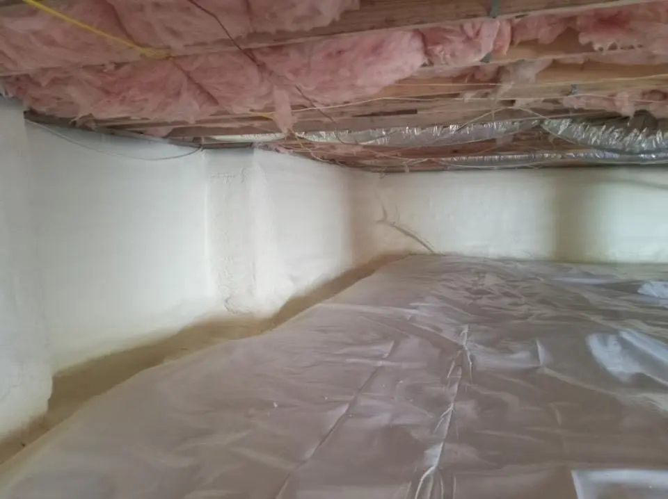 Crawl space encapsulation with closed-cell spray foam for Roof Maintenance in Barrington